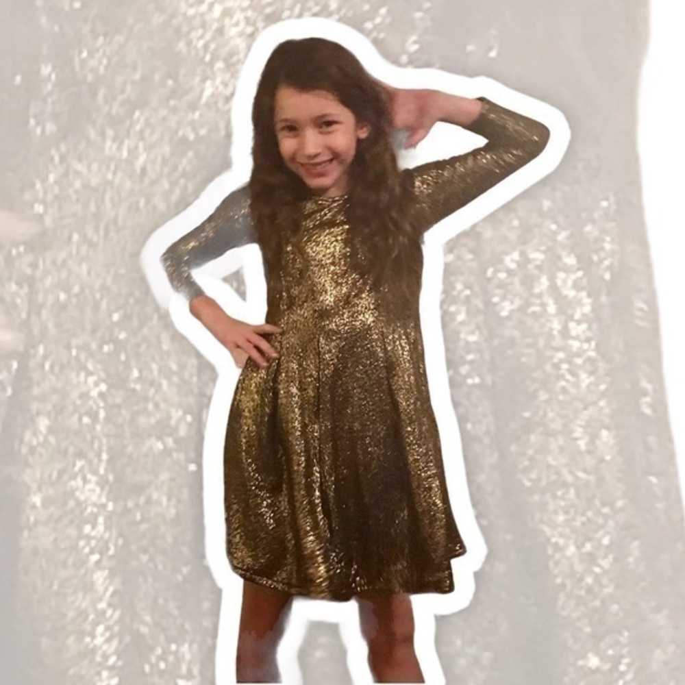 🎉HP🎉 EUC Halabaloo Girls Size 7 Gold and Black Dress